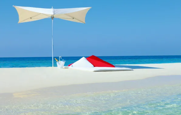 Sand, beach, background, the ocean, widescreen, Wallpaper, umbrella, wallpaper