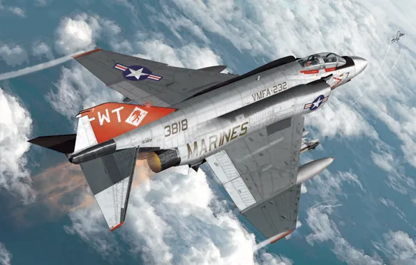 USA, fighter-bomber, fighter-interceptor, F-4 Phantom II, tactical fighter, US NAVY, USMC F-4J