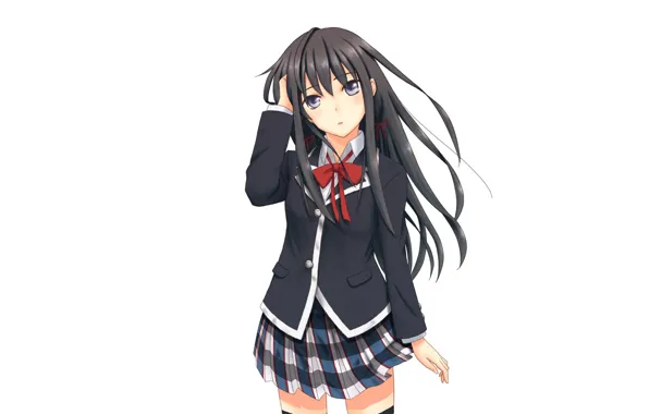 Girl, Anime, Shipping Was Yukinoshita, White background., yahari ore no seishun lovecome wa machigatteiru