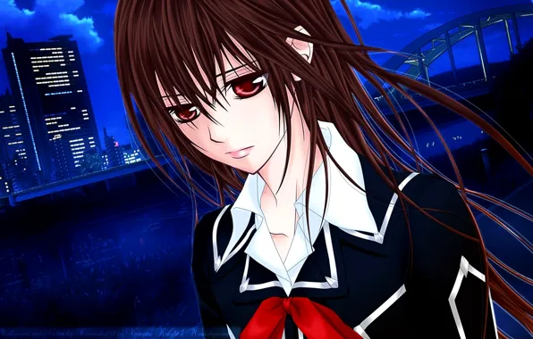 Picture night, anime, a sad look, Vampire Knight, Yuki cross