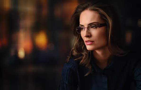 Girl, mood, glasses