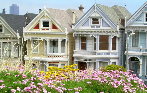 Flowers, house, CA, San Francisco, cottage, San Francisco, USA