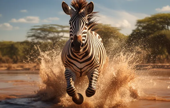 Look, face, nature, pose, Zebra, AI art, neural network