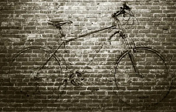 Bike, wall, graffiti, carbon