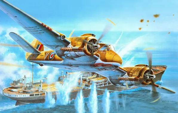 Fighter, Ship, Art, Attack, Bristol, Beaufighter, Double Heavy, Biiter