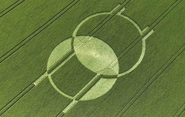 Field, circles, UFO
