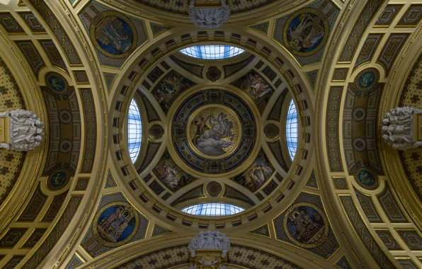 Picture the ceiling, the dome, Hungary, Budapest, bath section