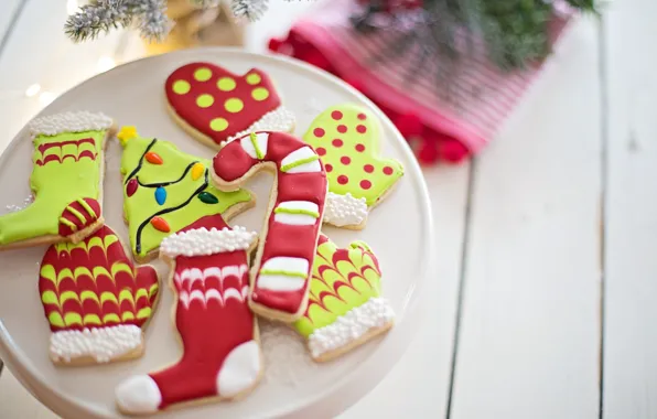 Winter, holiday, Board, cookies, Christmas, New year, socks, herringbone