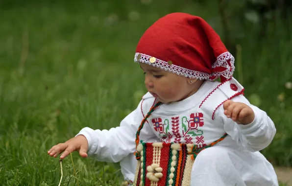 Girl, Bulgaria, national costume