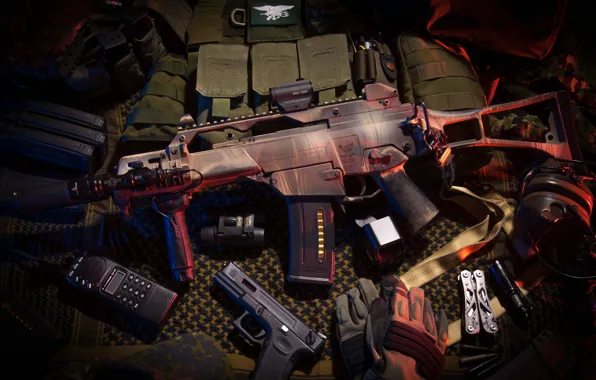 Gun, weapons, background, machine, ammunition
