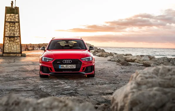 Picture Audi, coast, front view, 2018, RS4, Before