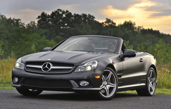 Picture machine, photo, black, cars, Mercedes, car Wallpaper, Mercedes, Benz SL550 Night Edition