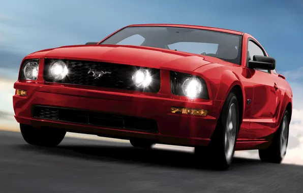 Auto, lights, car, 2005, Mustang GT