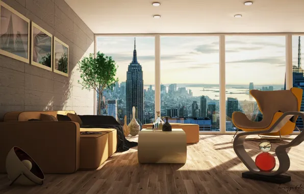 Wallpaper interior, megapolis, living room for mobile and desktop ...