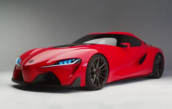 Red, concept, car, sports coupe, Toyota FT-1
