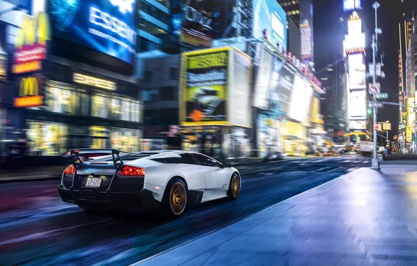 Picture Lamborghini, Speed, New York, Murcielago, NYC, SuperVeloce, Times Square, LP670-4
