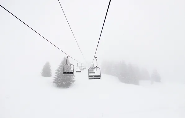 Winter, resort, France, lift, Morillon, ski