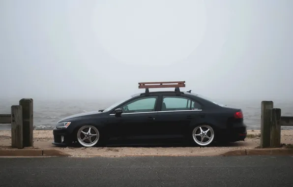 The sky, fog, shore, Volkswagen, Jetta, MK6