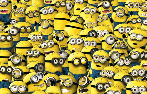 Picture animation, yellow, smile, cartoon, suit, Cyclops, Minions, Despicable Me