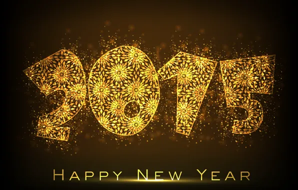 Golden, New Year, Happy, Happy New Year, 2015
