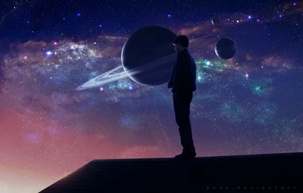 Picture roof, space, night