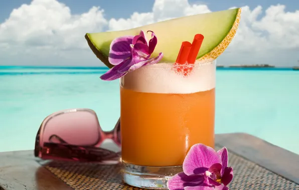Beach, summer, fruit, drinks