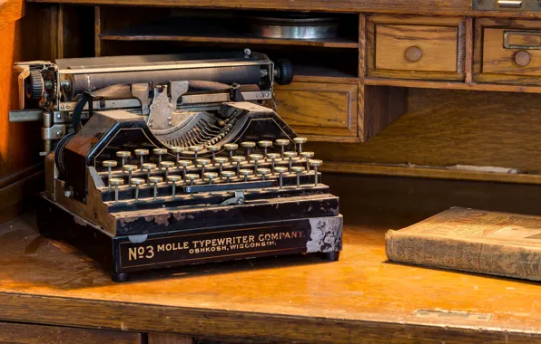 Macro, background, old typewriter