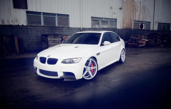 Picture BMW, white, sedan, vossen, E90