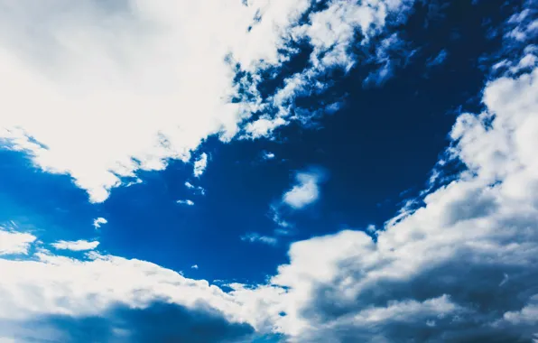 The sky, clouds, blue, sky, clouds