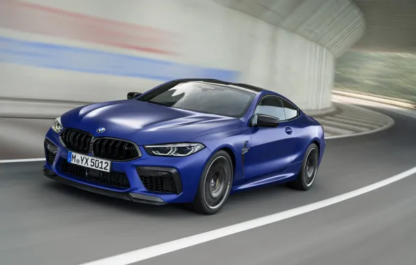 Picture movement, coupe, speed, BMW, 2019, BMW M8, M8, M8 Competition Coupe