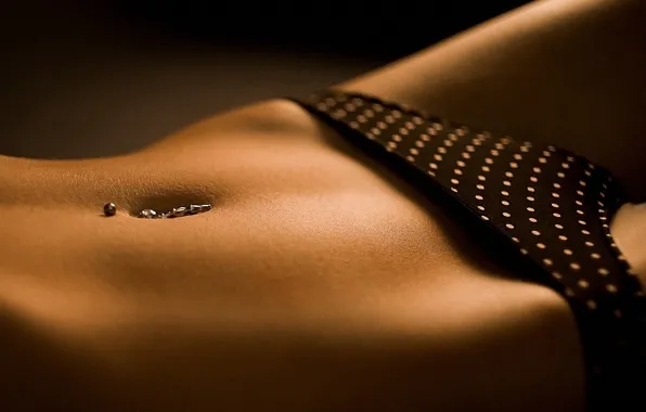 Girl, tummy, piercing, navel, earring