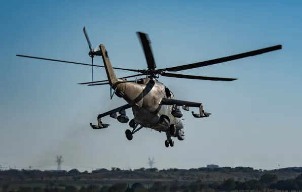 Flight, blades, Mi-24, Helicopter