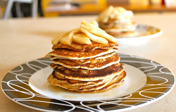 Wallpaper, food, pancakes, cream, on the plate