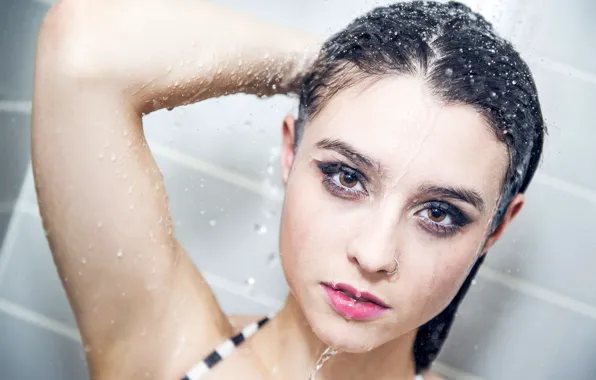 Girl, sexy, wet, eyes, smile, beautiful, model, pretty