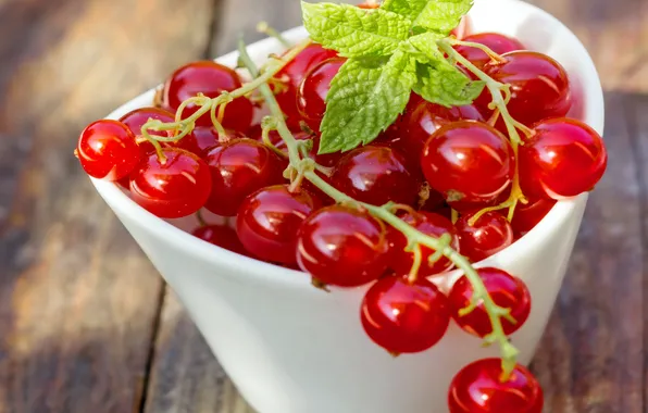 Picture berries, bowl, red currant, redcurrant