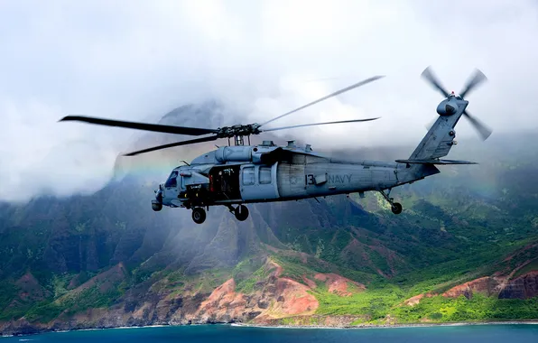 Flight, helicopter, military transport, Seahawk, MH-60S