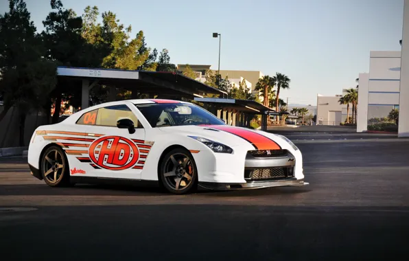 Picture nissan, red, white, gtr