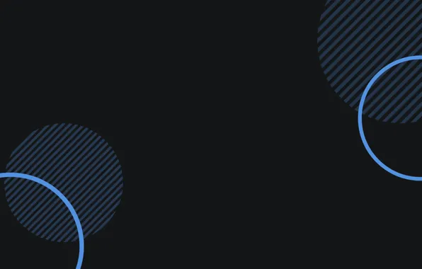 Circles, the dark background, flat, hatch, blue accent
