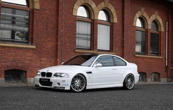 White, the building, Windows, bmw, BMW, white, front view, blinds