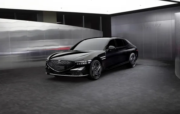 Picture black, sedan, Black, Genesis, Genesis G90, 2024