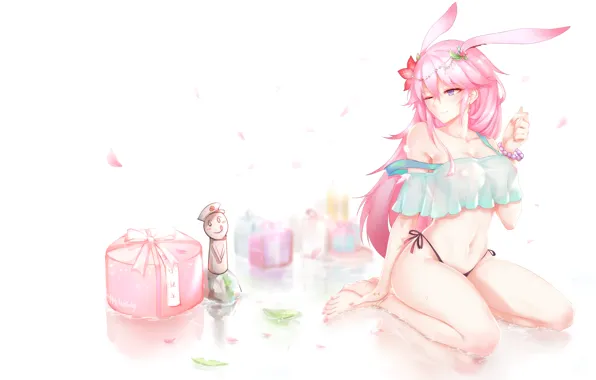 Girl, box, art, ears, yae sakura, honkai impact