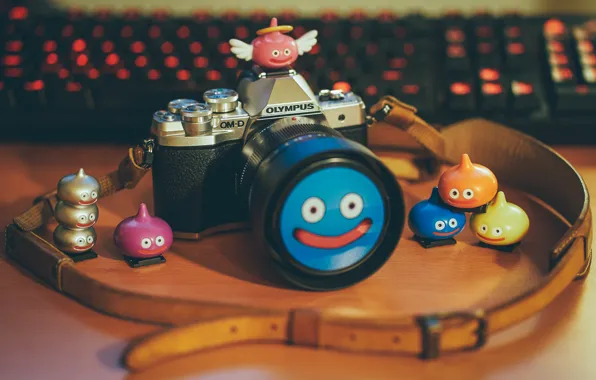 The camera, lens, smiley, Olympus OM-D