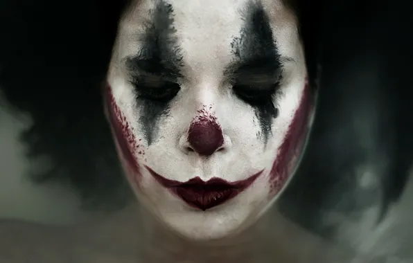 Face, makeup, Sad clown