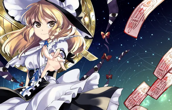 Look, anime, girl, touhou, kirisame marisa, Touhou