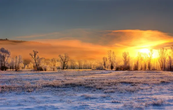 Picture Winter, Sunrise, Conant Valley