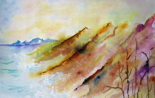 Picture landscape, picture, watercolor