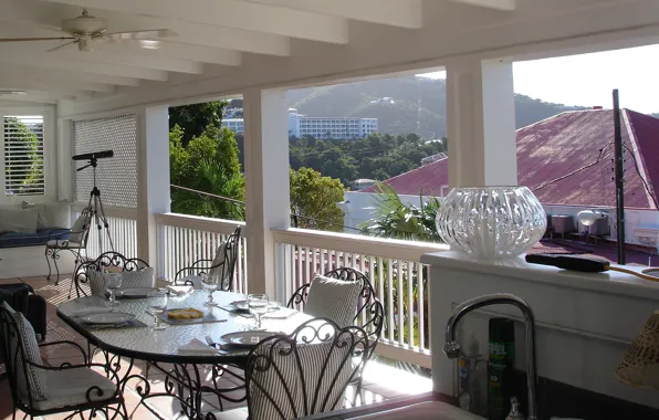 Wallpaper style, interior, Villa, terrace, balcony, design, home