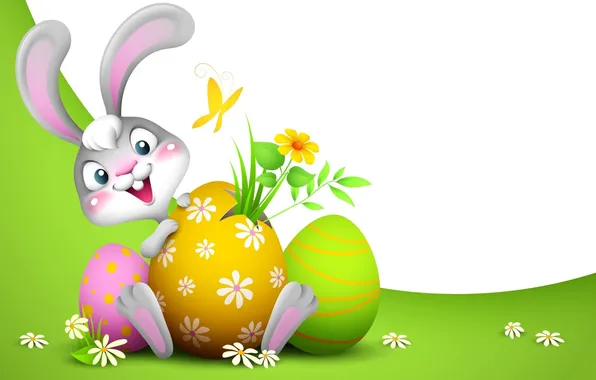 Eggs, rabbit, Easter, Easter, Bunny, vector graphics