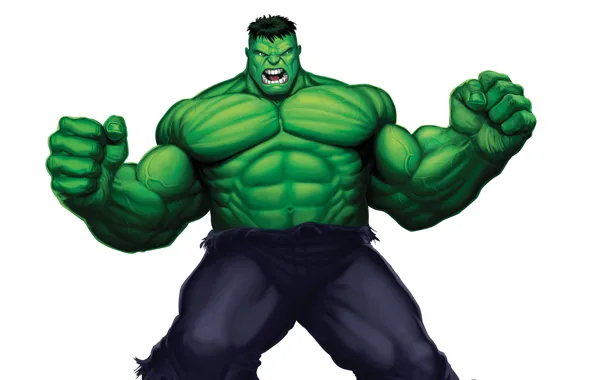 Green, monster, light background, Hulk, comic, hulk