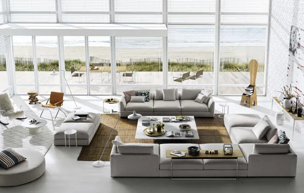 Design, space, style, Villa, interior, terrace, living room, ocean views